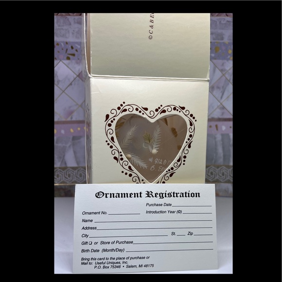 C & B Every Krebs Victorian Hand Blown Glass 1989 Christmas Ornament - Picture 3 of 8